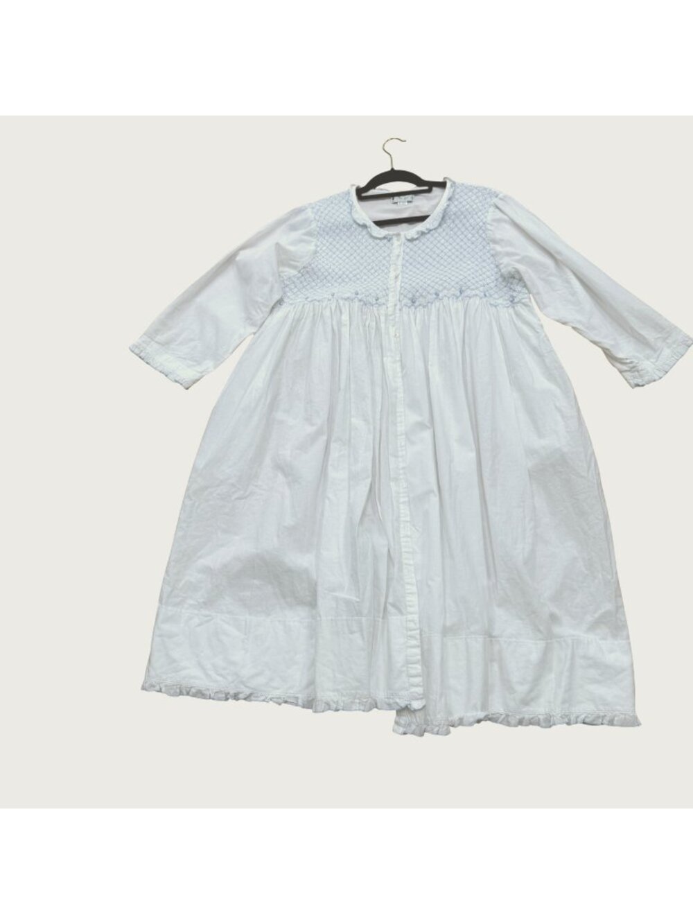 The 1 For U Women's Nightgown Sz XXXL Elsa White Cotton Embroidered Long Sleeve